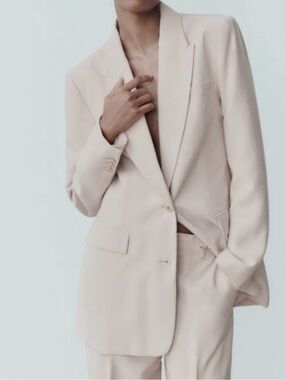 ZARA Fitted Straight Cut Blazer NWOT Casual Office Spring Summer Business